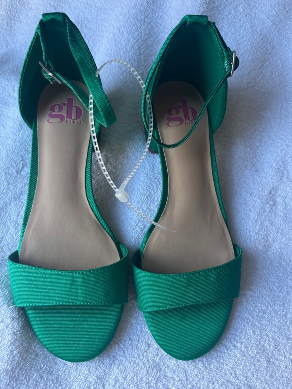GB girls Emerald Green Ankle-Strap Open-Toe Sandals